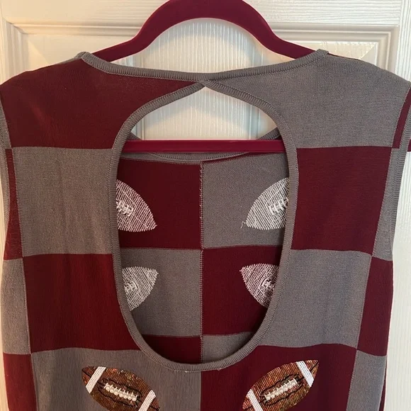 NWOT Queen of Sparkles Football Checkered Dress - Picture 6 of 12